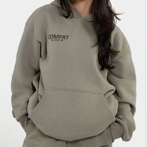 Olive Green Hoodie and Sweatpants Set